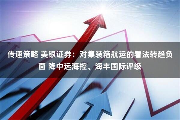 传速策略 美银证券：对集装箱航运的看法转趋负面 降中远海控、海丰国际评级