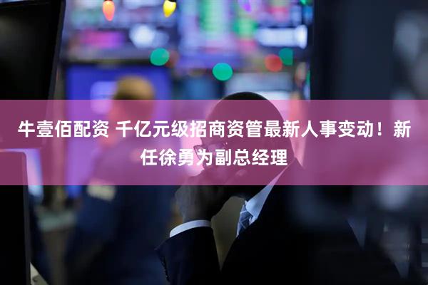牛壹佰配资 千亿元级招商资管最新人事变动！新任徐勇为副总经理